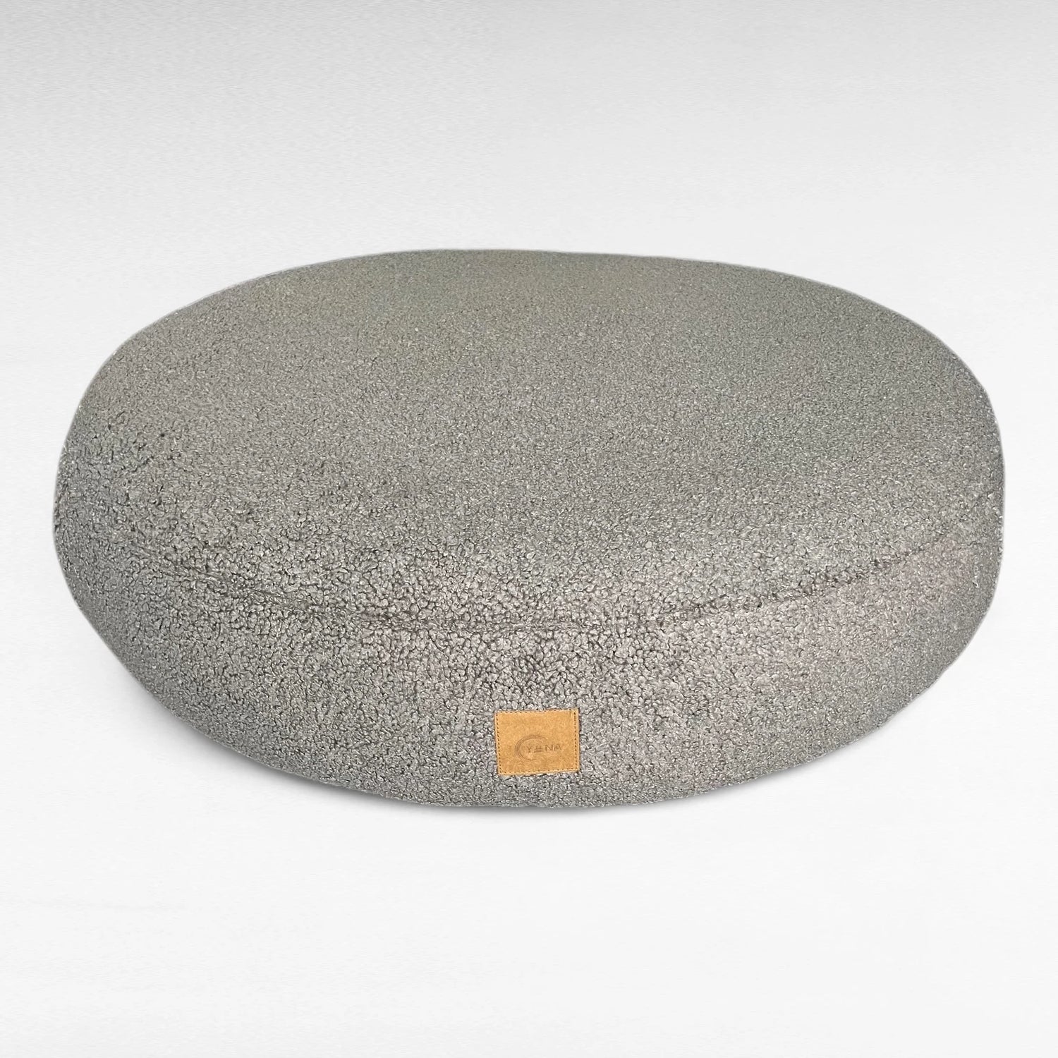 Rundes orthopädisches Hundebett mit Premium Bouclé Bezug Cuddly Teddy grau