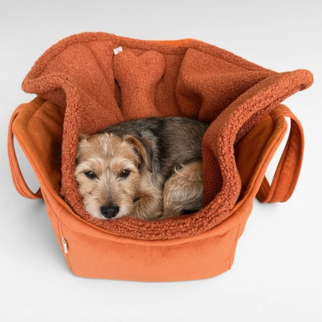 Limitiertes 3-teiliges Hundetaschen Set | Cognac