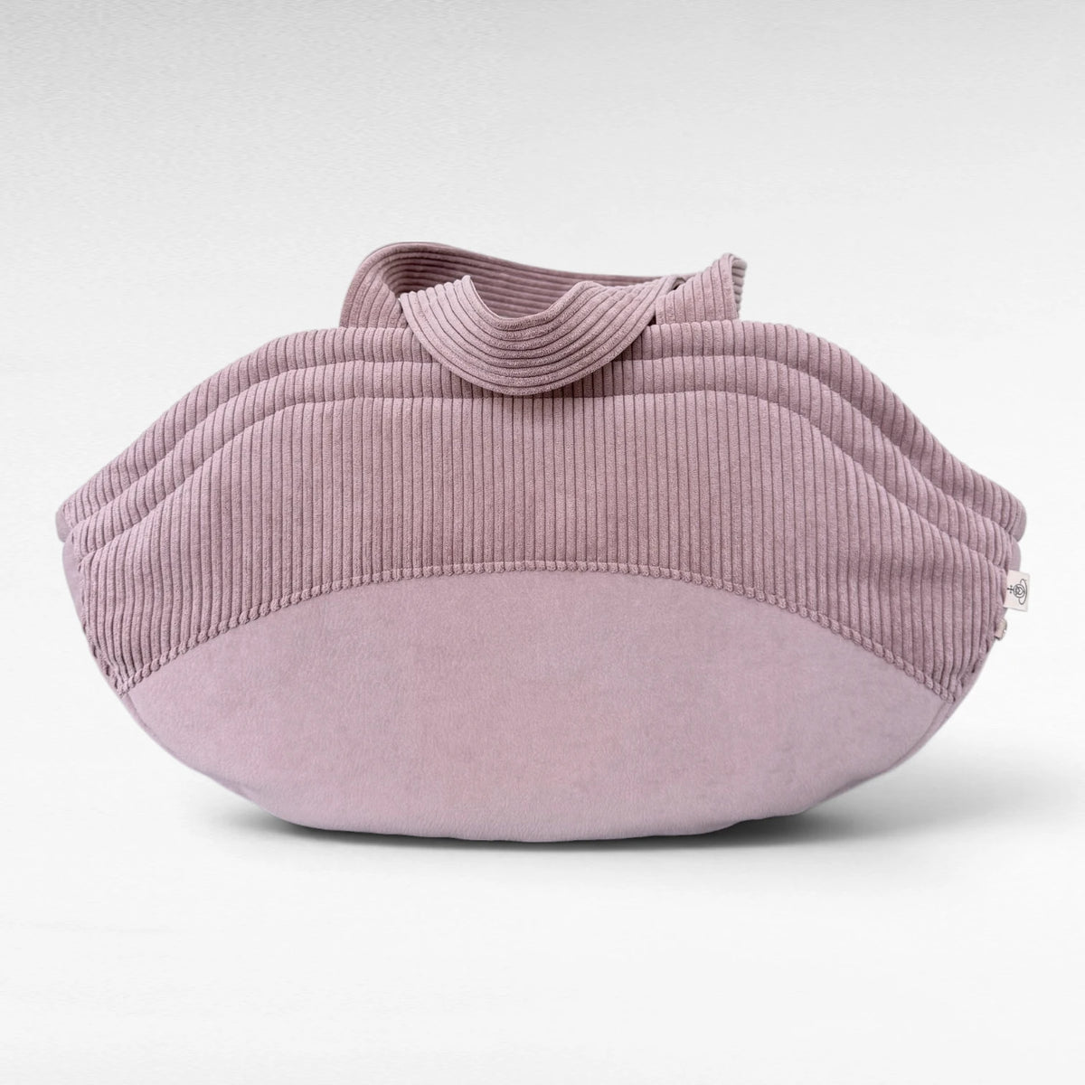 Hundetaschenkörbchen aus einem Materialmix Cord mit Lotus Nubuk in Farbe rosa mit Trägern aus Cord